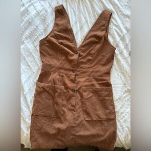 SHEIN corduroy mini dress 
Color: chestnut 
Size: large (14)